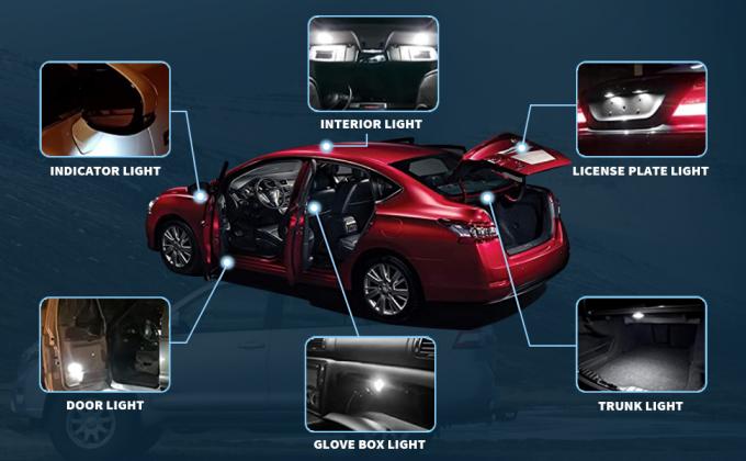 194 자동차 LED 라이트 전구 6500K는 T10 SMD 5050 칩을 억지로 밀어넣습니다 8