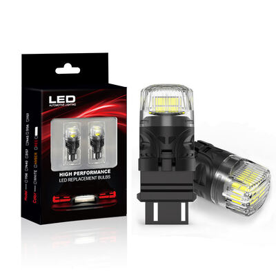 주문 고전력 BRS LED 전구 3157 3057 4157K 3047K P27/5W PC 렌즈 2835 칩 700LM 12V 자동차 브레이크 역 Tail 신호등 online manufacture