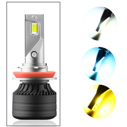 차 머리 광 LED H11 3원색 엘이디 전조등  자동차 앞광  안개등 12-36V 수정된 램프