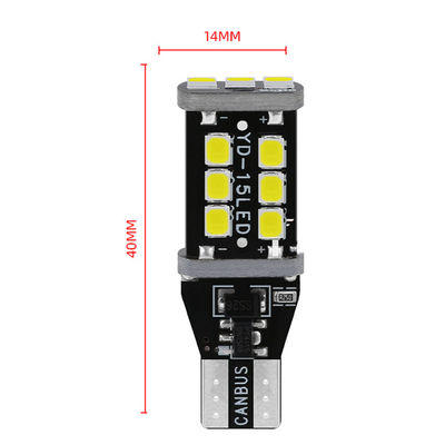 W6W WY16W 15 SMD 자동차 엘이디 전조등 2835 정지 신호등 T15 차 LED 라이트