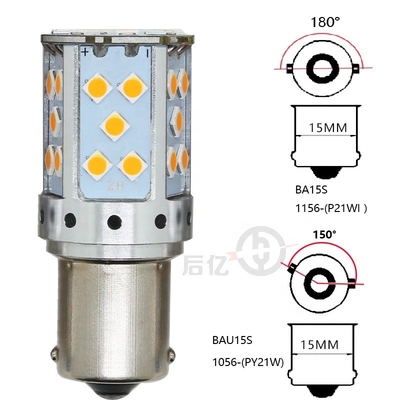 1156년 3030 35SMD 캔뷔스 주도하는 전구 12V 10W는 턴 시그널 램프 7440 T20을 강조합니다
