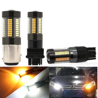LED 브레이크 턴 신호등 1157년 3157 7443 4014 66SMD 듀얼 하얀 컬러 노랑 12V 스위치백