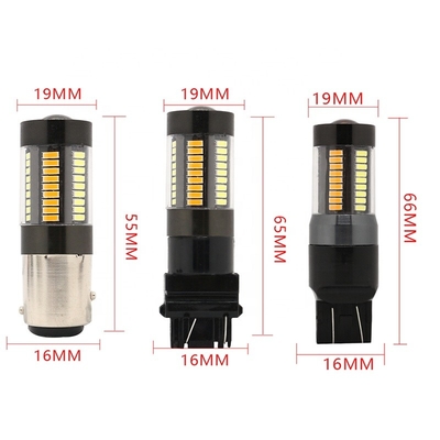 LED 브레이크 턴 신호등 1157년 3157 7443 4014 66SMD 듀얼 하얀 컬러 노랑 12V 스위치백