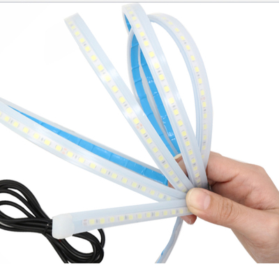 2 PC 12V 탄력적 방수 차량 헤드라이트 LED 단접관 소개 턴 시그널 브레이크 플로우 가이드 빛 DRL