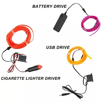 RGB 네온사인 장식적 엘 전선 자동차 내부 대기 빛 USB DIY 찬빛 라인