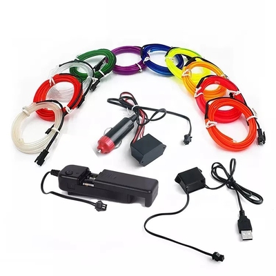 RGB 네온사인 장식적 엘 전선 자동차 내부 대기 빛 USB DIY 찬빛 라인