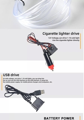 RGB 네온사인 장식적 엘 전선 자동차 내부 대기 빛 USB DIY 찬빛 라인