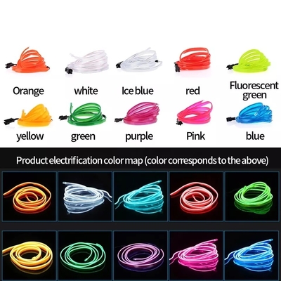 RGB 네온사인 장식적 엘 전선 자동차 내부 대기 빛 USB DIY 찬빛 라인