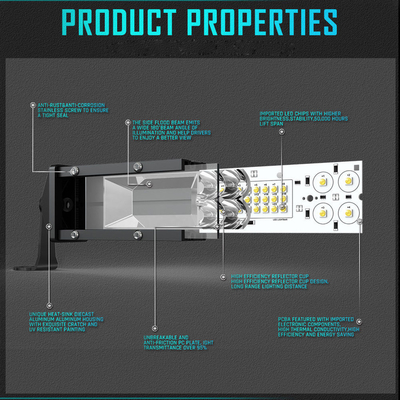 차용 LED 라이트 바 두 줄 200W - 1000W 알루미늄 프로파일