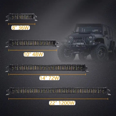 6D 반사자 오프로드 LED 라이트 바 4x4 12V 24V 단일 행 자동차 LED 라이트 바