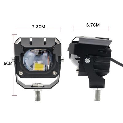 12-80V 앰버 3570 LED 듀얼 컬러 LED 작업등 오토바이용 30-60W 오프로드 운전등
