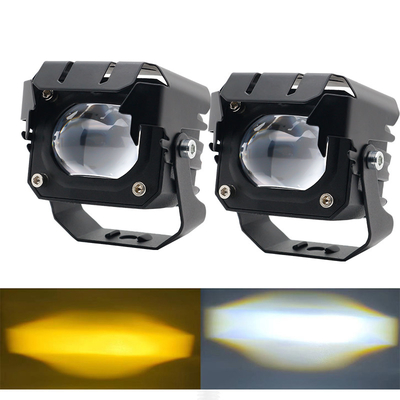 12-80V 앰버 3570 LED 듀얼 컬러 LED 작업등 오토바이용 30-60W 오프로드 운전등