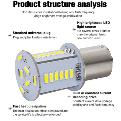 커스터마이징 자동차 LED 턴 신호 3014 30SMD S25 1156 BA15S BAU15S BAY15D 뒷등