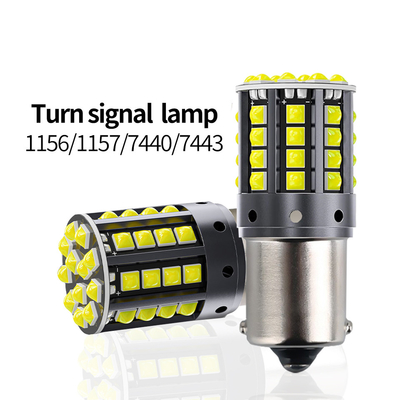 흰 알루미늄 합금 LED 회전 신호 1156 1157 T20 3030 44SMD 역전등 12V 24V