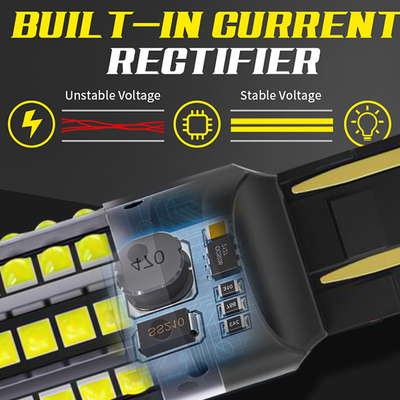 흰 알루미늄 합금 LED 회전 신호 1156 1157 T20 3030 44SMD 역전등 12V 24V