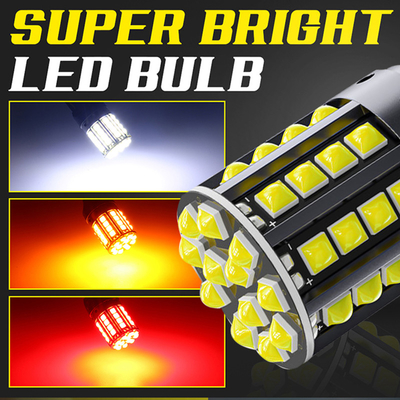 흰 알루미늄 합금 LED 회전 신호 1156 1157 T20 3030 44SMD 역전등 12V 24V