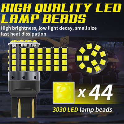흰 알루미늄 합금 LED 회전 신호 1156 1157 T20 3030 44SMD 역전등 12V 24V