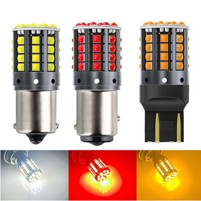 흰 알루미늄 합금 LED 회전 신호 1156 1157 T20 3030 44SMD 역전등 12V 24V