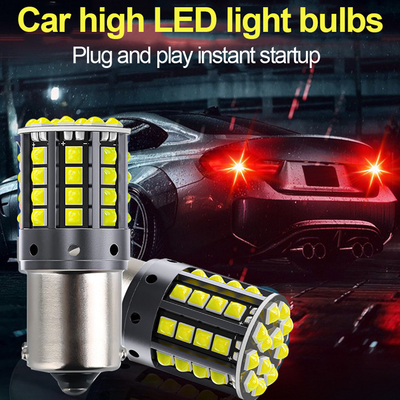 흰 알루미늄 합금 LED 회전 신호 1156 1157 T20 3030 44SMD 역전등 12V 24V