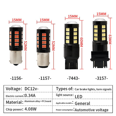 1157 1156 4014 66 SMD LED 브레이크 라이트 자동차 역전용 내부 LED 전구 자동차 캔버스