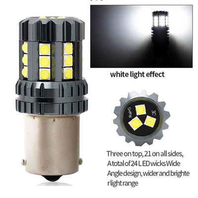 흰색 LED 자동차 턴 신호등 오토 12V 24V 2835 45SMD 1156 1157 T25 3156 3157 T20 7440 7443 Canbus 전구 자동차 LED