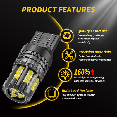 흰색 LED 자동차 턴 신호등 오토 12V 24V 2835 45SMD 1156 1157 T25 3156 3157 T20 7440 7443 Canbus 전구 자동차 LED