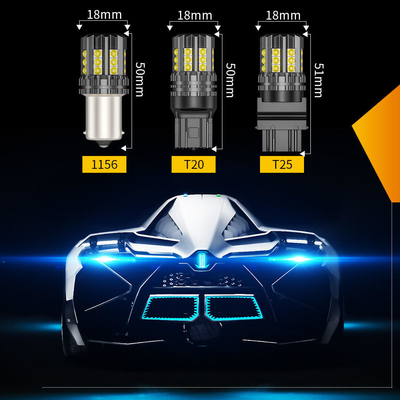 흰색 LED 자동차 턴 신호등 오토 12V 24V 2835 45SMD 1156 1157 T25 3156 3157 T20 7440 7443 Canbus 전구 자동차 LED