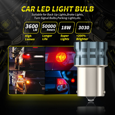 100% 캔버스 Bau15S Ba15S T25 1156 LED 전구 900Lm 3030 칩 6LED 12V 브레이크 턴 신호등 6W