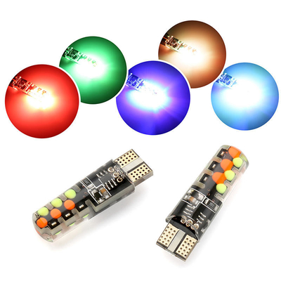 밝기 새로운 유형의 자동차 내부 LED 전구 T10 5050 6SMD RGB 색상 RGB와 함께 리모컨 스트로브 깜박이는 빛
