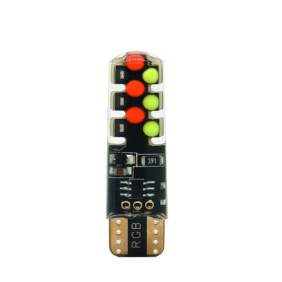 밝기 새로운 유형의 자동차 내부 LED 전구 T10 5050 6SMD RGB 색상 RGB와 함께 리모컨 스트로브 깜박이는 빛
