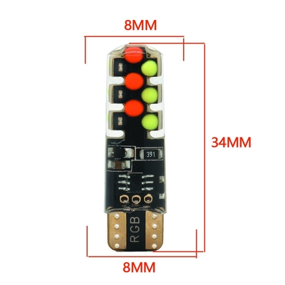 밝기 새로운 유형의 자동차 내부 LED 전구 T10 5050 6SMD RGB 색상 RGB와 함께 리모컨 스트로브 깜박이는 빛