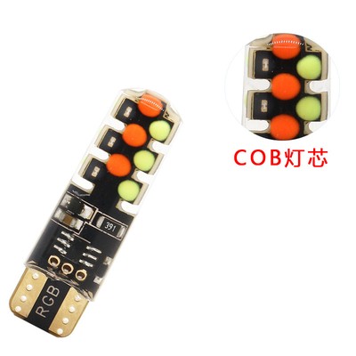 밝기 새로운 유형의 자동차 내부 LED 전구 T10 5050 6SMD RGB 색상 RGB와 함께 리모컨 스트로브 깜박이는 빛