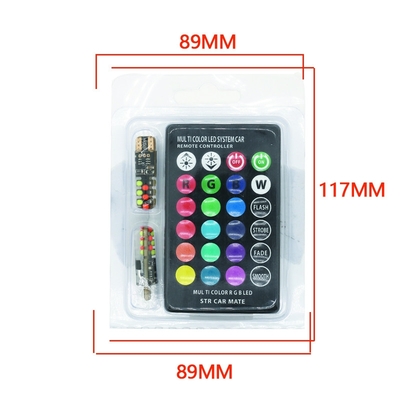 밝기 새로운 유형의 자동차 내부 LED 전구 T10 5050 6SMD RGB 색상 RGB와 함께 리모컨 스트로브 깜박이는 빛