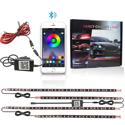 자동차 LED 내부 조명 다채로운 원격 제어 유연 ABS 12V 자동차 LED 스트립 조명
