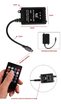 자동차 LED 내부 조명 다채로운 원격 제어 유연 ABS 12V 자동차 LED 스트립 조명