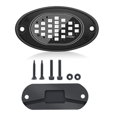 12V 방수 체스 라이트 2835 LED 단일 색 순백 24 LED 로크 라이트 트럭 쥬프 ATV UTV 오프로드 광