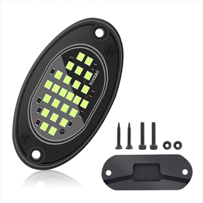 12V 방수 체스 라이트 2835 LED 단일 색 순백 24 LED 로크 라이트 트럭 쥬프 ATV UTV 오프로드 광