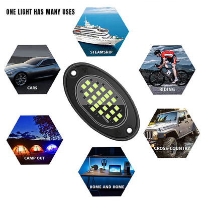 12V 방수 체스 라이트 2835 LED 단일 색 순백 24 LED 로크 라이트 트럭 쥬프 ATV UTV 오프로드 광