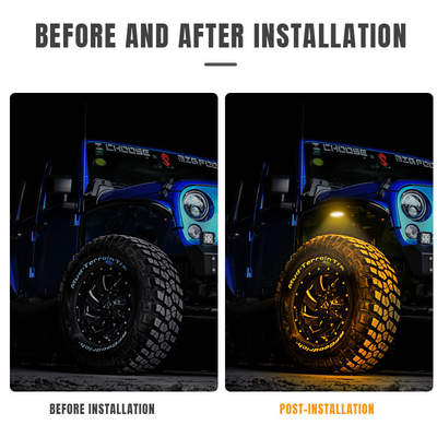 12V 방수 체스 라이트 2835 LED 단일 색 순백 24 LED 로크 라이트 트럭 쥬프 ATV UTV 오프로드 광