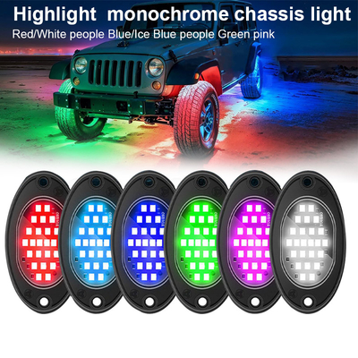 12V 방수 체스 라이트 2835 LED 단일 색 순백 24 LED 로크 라이트 트럭 쥬프 ATV UTV 오프로드 광