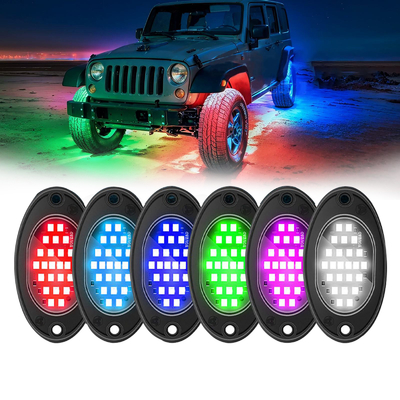 12V 방수 체스 라이트 2835 LED 단일 색 순백 24 LED 로크 라이트 트럭 쥬프 ATV UTV 오프로드 광