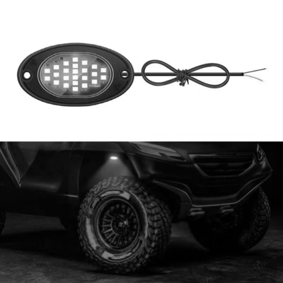 12V 방수 체스 라이트 2835 LED 단일 색 순백 24 LED 로크 라이트 트럭 쥬프 ATV UTV 오프로드 광