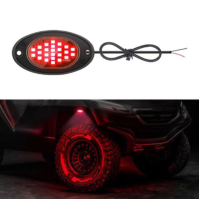 12V 방수 체스 라이트 2835 LED 단일 색 순백 24 LED 로크 라이트 트럭 쥬프 ATV UTV 오프로드 광