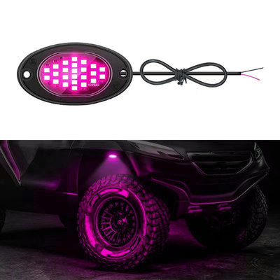 12V 방수 체스 라이트 2835 LED 단일 색 순백 24 LED 로크 라이트 트럭 쥬프 ATV UTV 오프로드 광