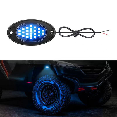 12V 방수 체스 라이트 2835 LED 단일 색 순백 24 LED 로크 라이트 트럭 쥬프 ATV UTV 오프로드 광