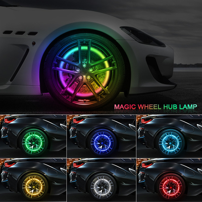 RGB SMD 5050 LED 스트립 IP67 방수 LED 자동차 휠 허브 컬러 라이트 RGB 휠 LED 라이트