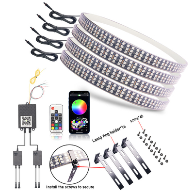 RGB SMD 5050 LED 스트립 IP67 방수 LED 자동차 휠 허브 컬러 라이트 RGB 휠 LED 라이트