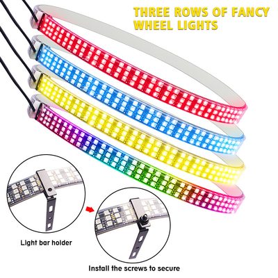 RGB SMD 5050 LED 스트립 IP67 방수 LED 자동차 휠 허브 컬러 라이트 RGB 휠 LED 라이트