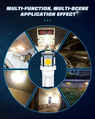 194 자동차 LED 라이트 전구 6500K는 T10 SMD 5050 칩을 억지로 밀어넣습니다
