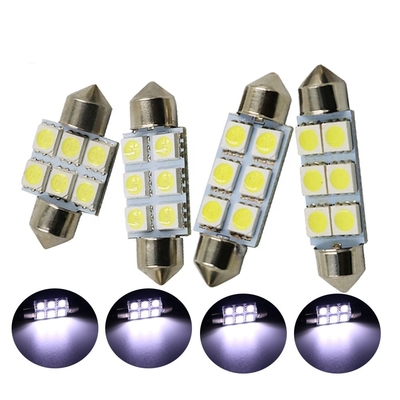 커튼 C5W 5050 6SMD LED 차 실내등 램프 전구 돔 청백색 DC 12V 31 밀리미터 36 밀리미터 39 밀리미터 41 밀리미터